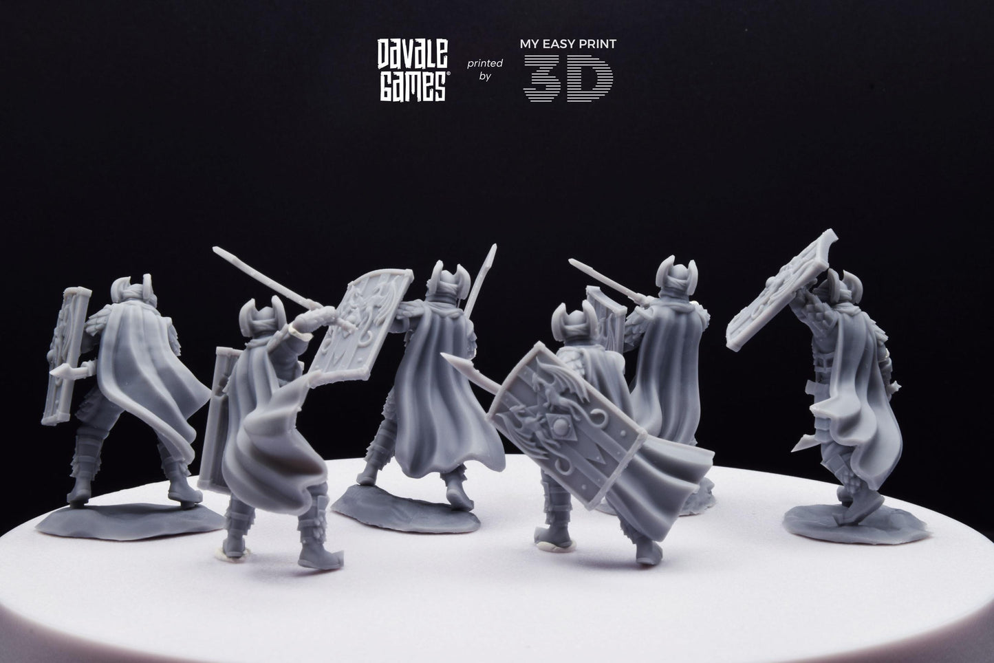 Dragon Army Elite with Sword and Shield - Davale Games - 3D Printed with high quality resin for LOTR/D&D games