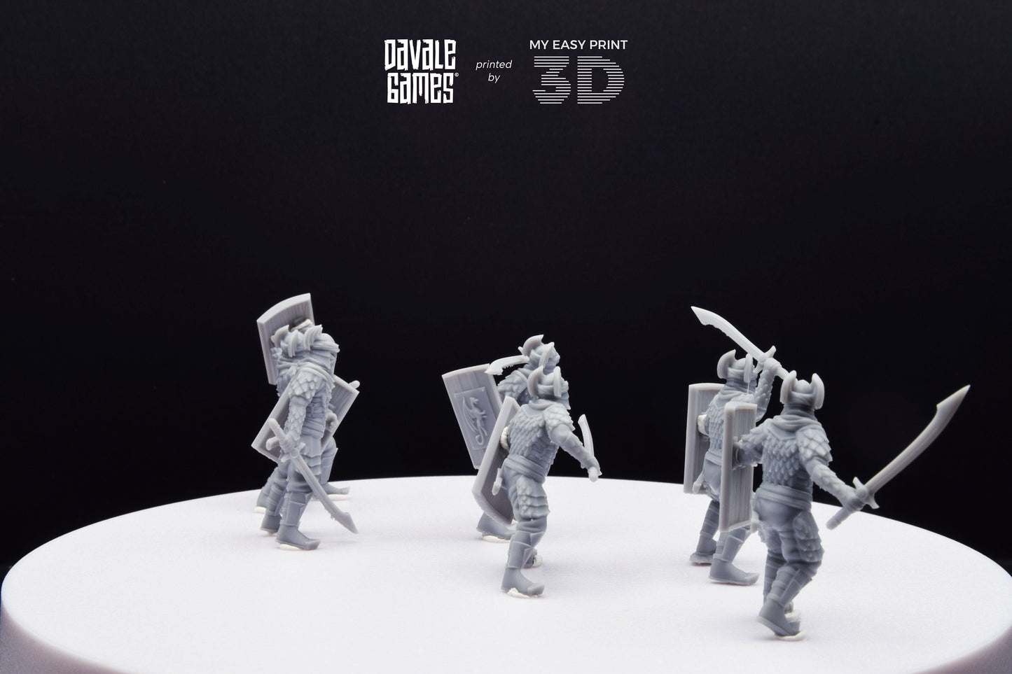 Dragon Army Regular Warrior with Sword and Shield - Davale Games - 3D Printed with high quality resin for LOTR/D&D games