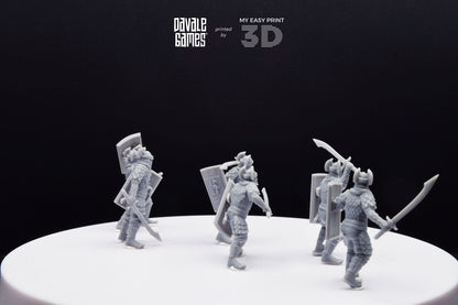 Dragon Army Regular Warrior with Sword and Shield - Davale Games - 3D Printed with high quality resin for LOTR/D&D games