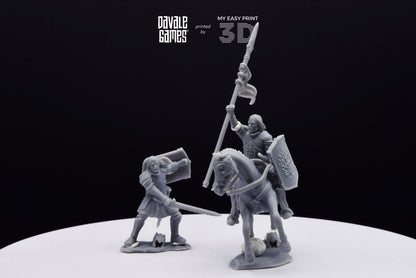 Grey Castle Captain - Foot and Mounted - Davale Games - 3D Printed with high quality resin for LOTR/D&D games