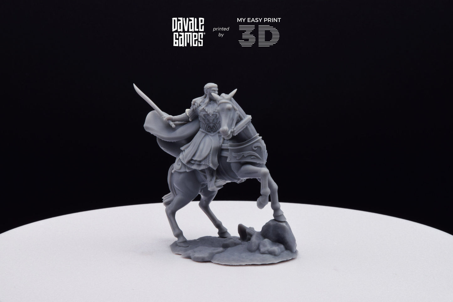King of the Forest Elves on Horse - Davale Games - 3D Printed with high quality resin for LOTR/D&D games
