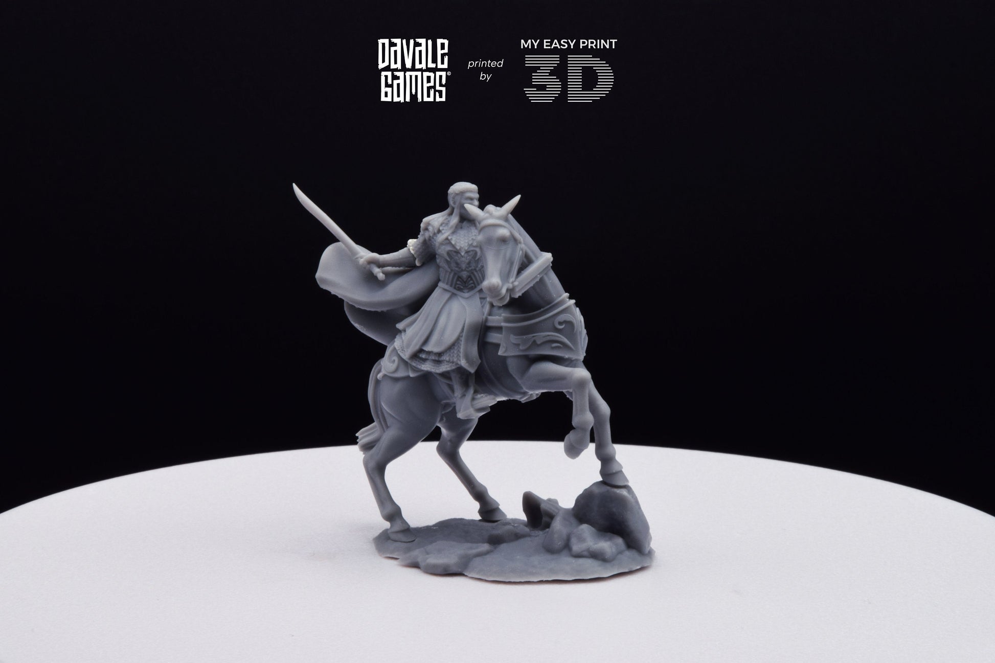King of the Forest Elves on Horse - Davale Games - 3D Printed with high quality resin for LOTR/D&D games
