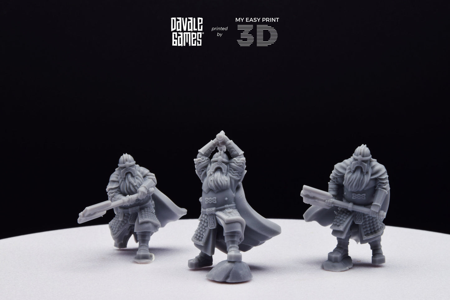 Kalak Dwarf King Guard - Davale Games - 3D Printed with high quality resin for LOTR/D&D games