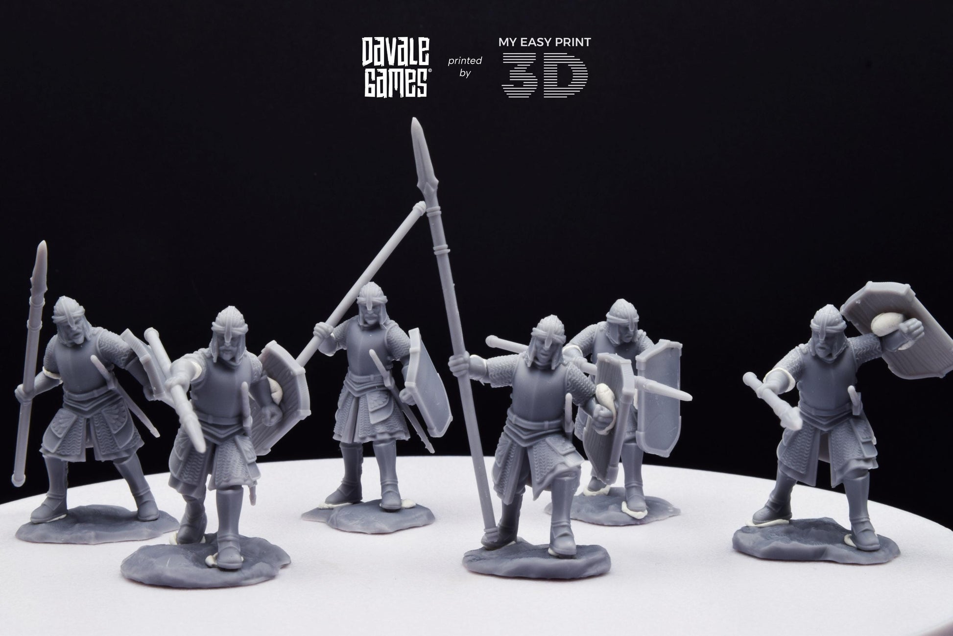 North Warriors with Spear and Shield - Davale Games - 3D Printed with high quality resin for LOTR/D&D games