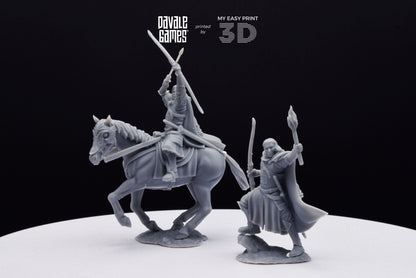 Berf Grey Castle Court Captain - Foot and Mounted - Davale Games - 3D Printed with high quality resin for LOTR/D&D games