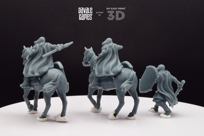 High Human Captain - Foot and Mounted - Davale Games - 3D Printed with high quality resin for LOTR/D&D games