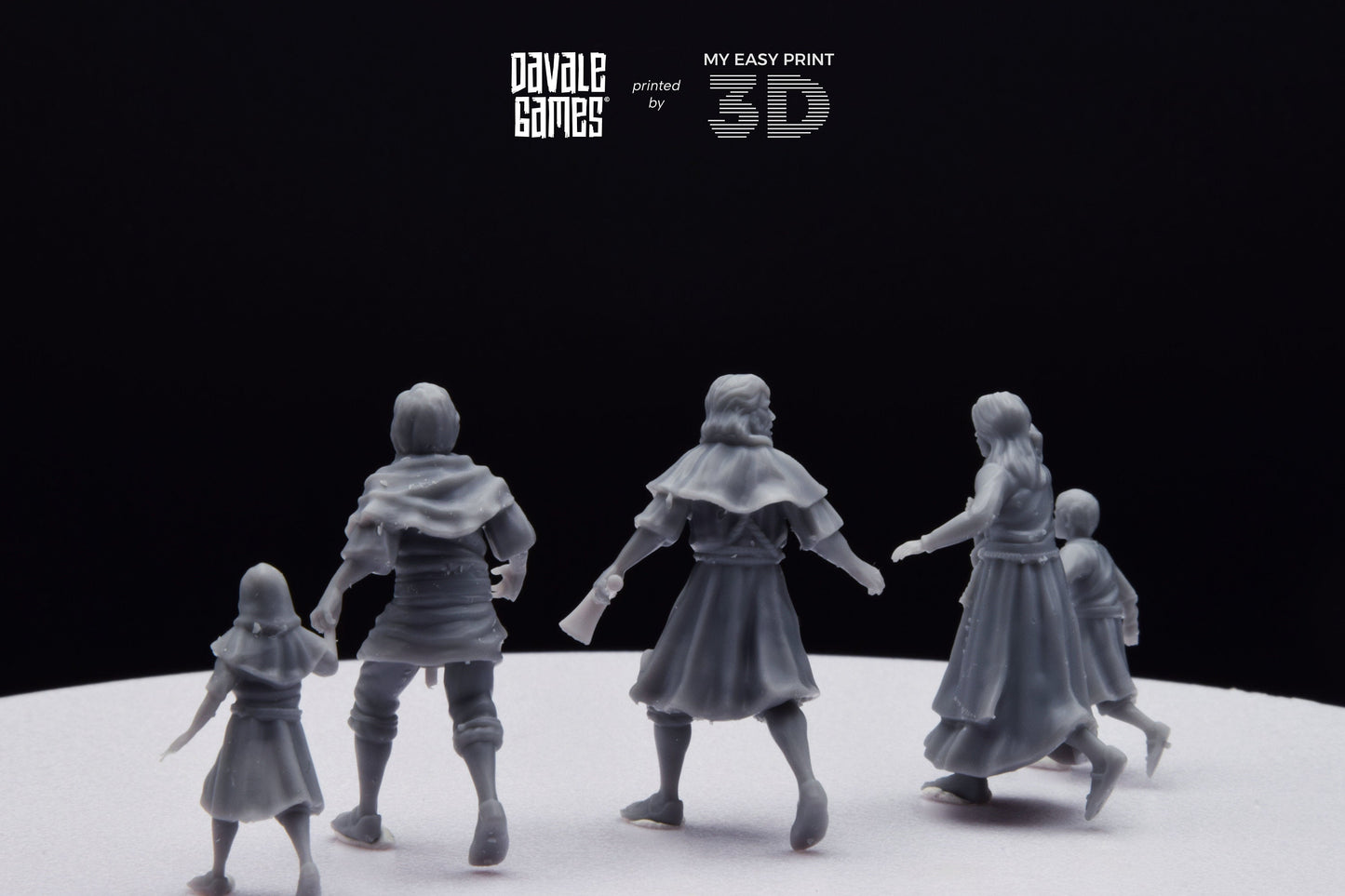 Peasants Fleeing - Davale Games - Historical games - 3D Printed with high quality resin