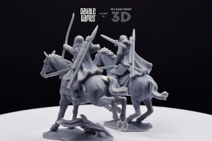Human North Riders Mounted - Davale Games - 3D Printed with high quality resin for LOTR/D&D games