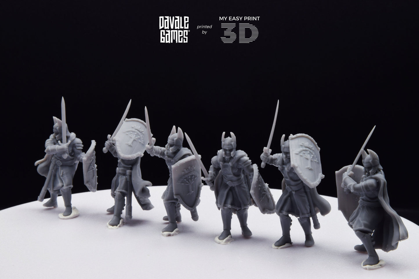Old High Human Warriors Swordmen - Davale Games - 3D Printed with high quality resin for LOTR/D&D games