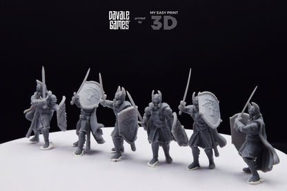 Old High Human Warriors Swordmen - Davale Games - 3D Printed with high quality resin for LOTR/D&D games