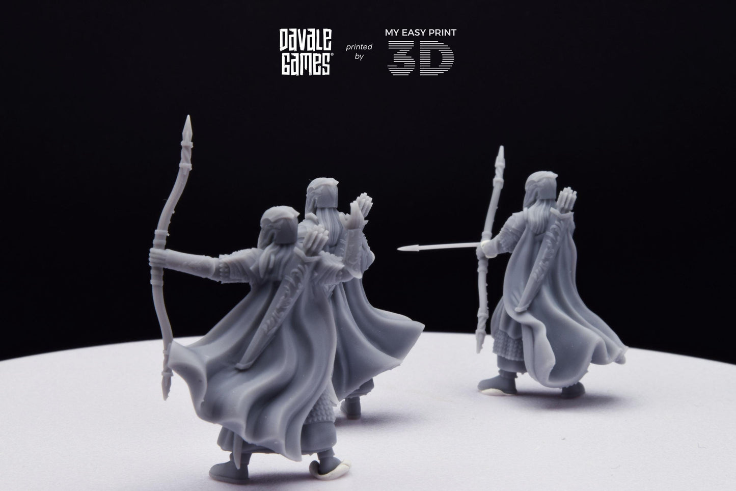 Wood Elf Archers - Davale Games - 3D Printed with high quality resin for LOTR/D&D games