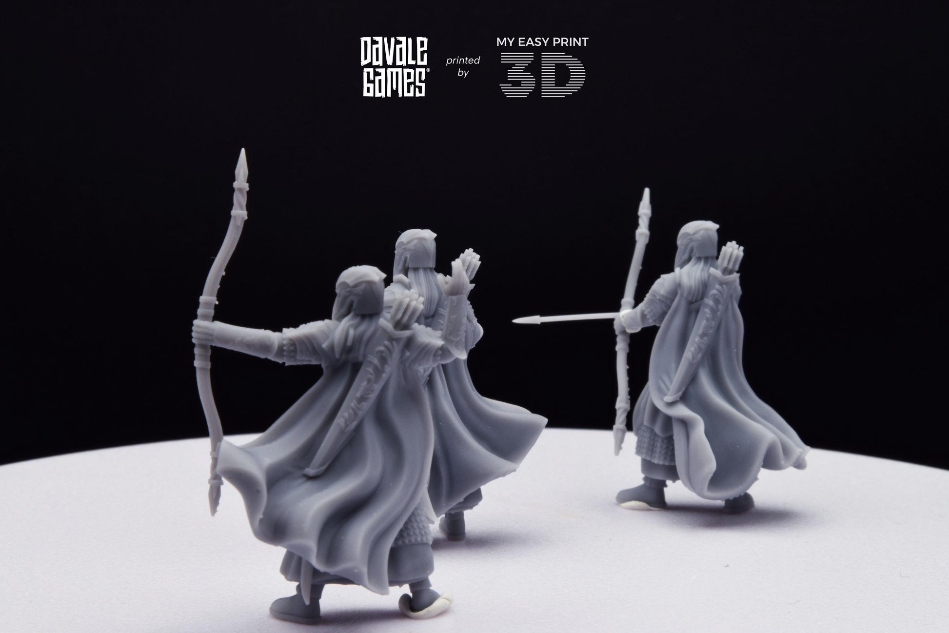 Wood Elf Archers - Davale Games - 3D Printed with high quality resin for LOTR/D&D games