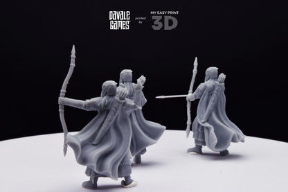 Wood Elf Archers - Davale Games - 3D Printed with high quality resin for LOTR/D&D games