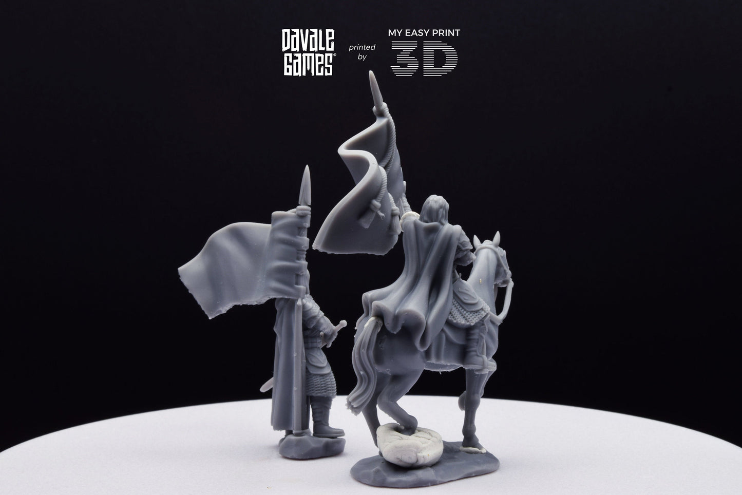Mudd - West Humans Banner - Foot and Mounted - Davale Games - 3D Printed with high quality resin for LOTR/D&D games