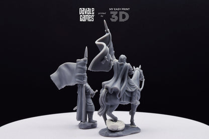 Mudd - West Humans Banner - Foot and Mounted - Davale Games - 3D Printed with high quality resin for LOTR/D&D games
