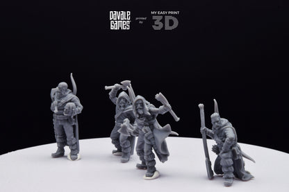 Bearmen on foot New Poses - Davale Games - 3D Printed with high quality resin for LOTR/D&D games