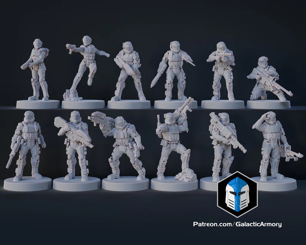 Halo Alpha 9 ODST Miniatures - Galactic Armory - 3D Printed with High Quality Resin for Wargame/Skirmish/D&D
