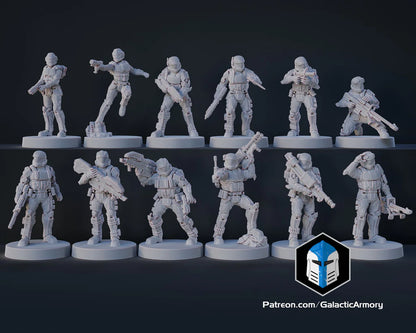 Halo Alpha 9 ODST Miniatures - Galactic Armory - 3D Printed with High Quality Resin for Wargame/Skirmish/D&D