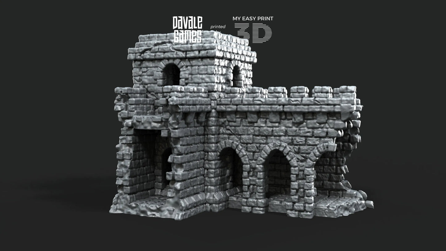 Broken Wall - Scenery/Terrain - Davale Games - 3D Printed with high quality resin for LOTR/D&D games