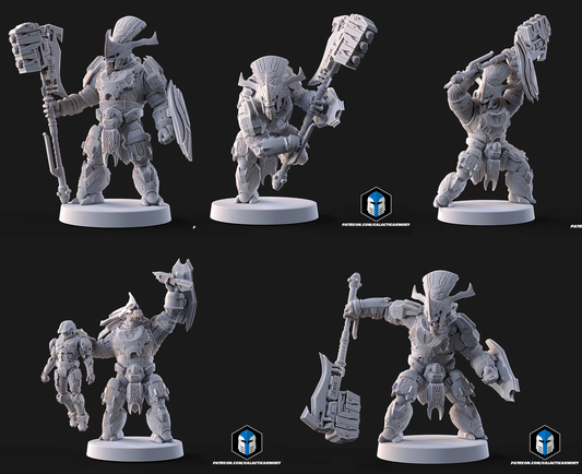 Halo Brute Chieftain Miniatures - Galactic Armory - 3D Printed with High Quality Resin for Wargame/Skirmish/D&D