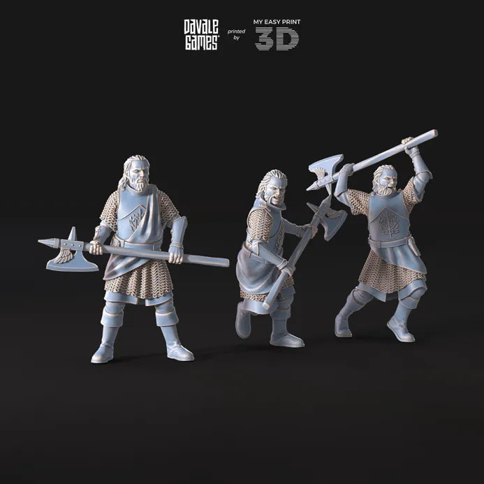 Mountaineers with Axe - White Swan - Davale Games - 3D Printed with high quality resin for LOTR/D&D games