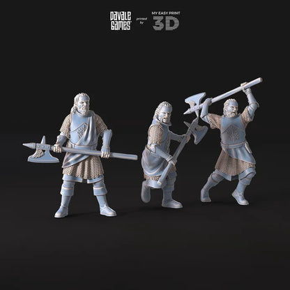 Mountaineers with Axe - White Swan - Davale Games - 3D Printed with high quality resin for LOTR/D&D games