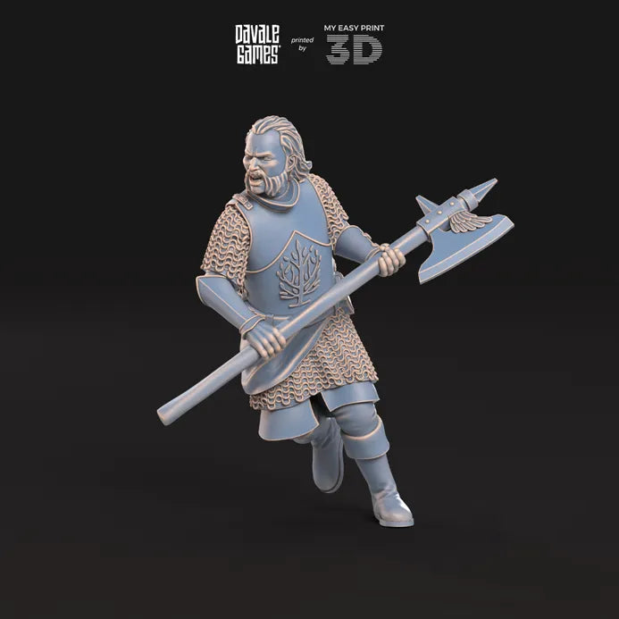 Mountaineers with Axe - White Swan - Davale Games - 3D Printed with high quality resin for LOTR/D&D games