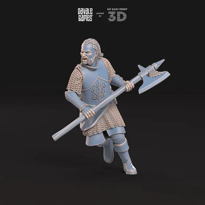 Mountaineers with Axe - White Swan - Davale Games - 3D Printed with high quality resin for LOTR/D&D games