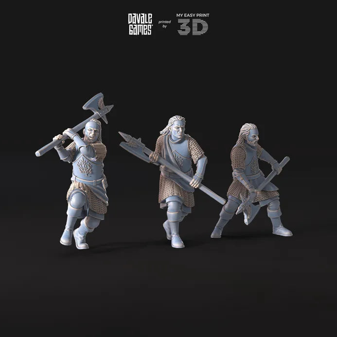 Mountaineers with Axe - White Swan - Davale Games - 3D Printed with high quality resin for LOTR/D&D games