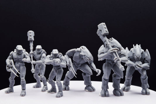 Halo Grifball Spartan+Elite Miniature - TheSTLSmith - 3D Printed with High Quality Resin for Wargame/Skirmish/D&D with H