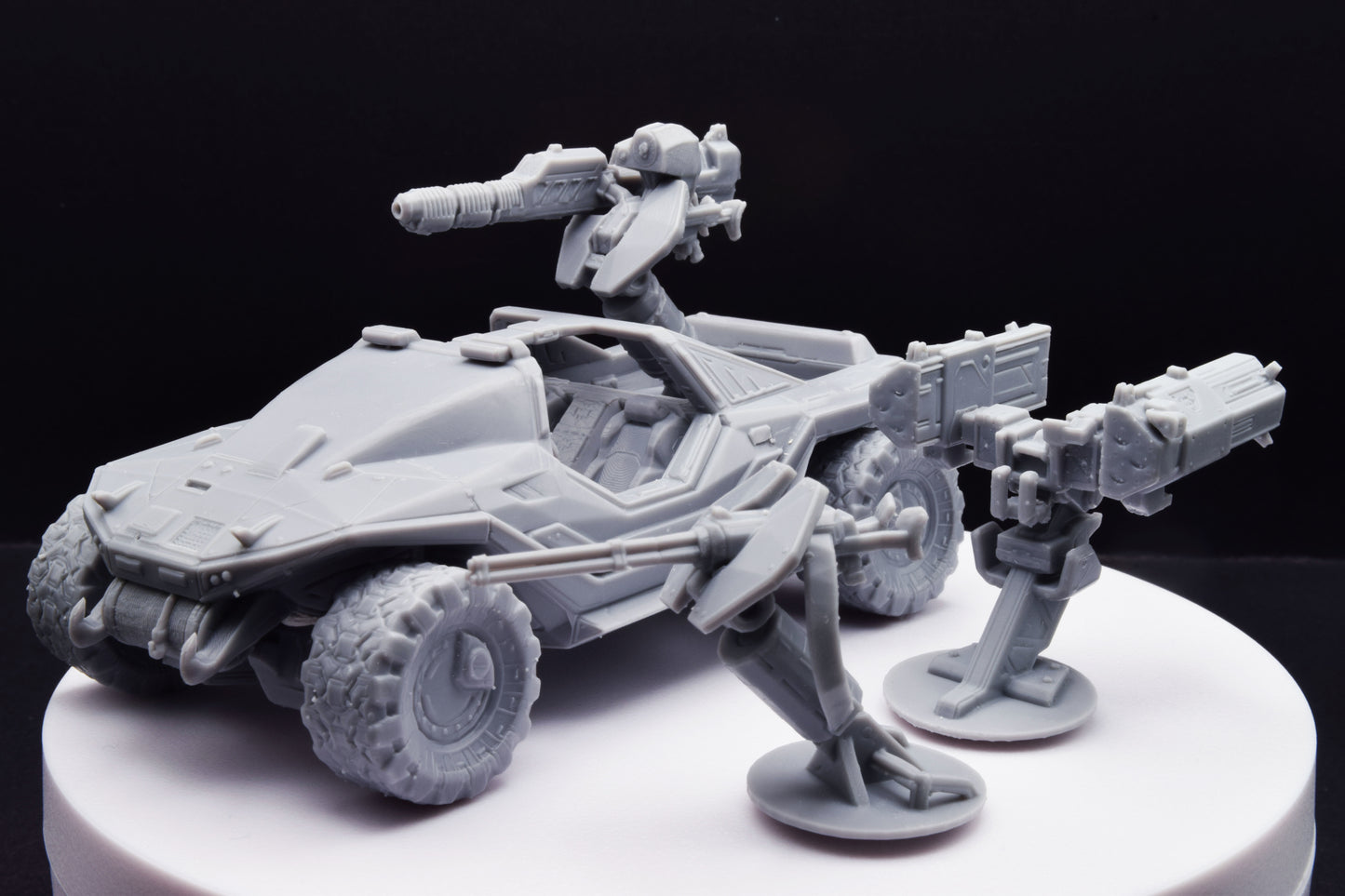 Halo Warthog Chaingun + Gauss + Launcher Miniature - TheSTLSmith - 3D Printed with High Quality Resin for Wargame/Skirmish/D&D