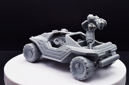 Halo Warthog Chaingun + Gauss + Launcher Miniature - TheSTLSmith - 3D Printed with High Quality Resin for Wargame/Skirmish/D&D