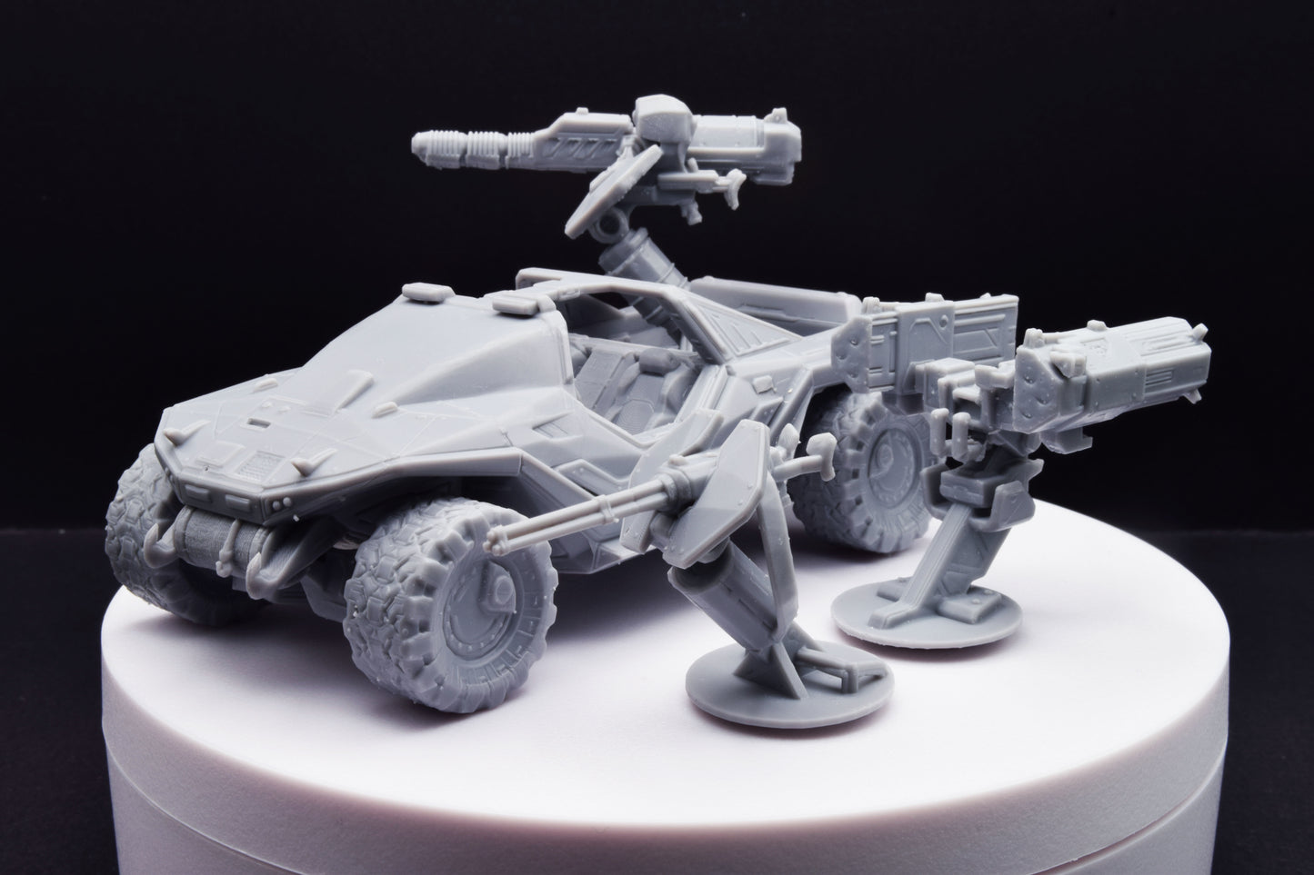 Halo Warthog Chaingun + Gauss + Launcher Miniature - TheSTLSmith - 3D Printed with High Quality Resin for Wargame/Skirmish/D&D