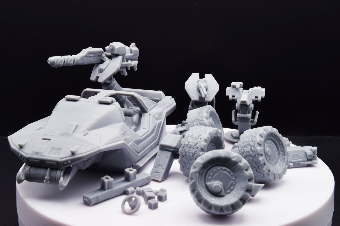 Halo Warthog Chaingun + Gauss + Launcher Miniature - TheSTLSmith - 3D Printed with High Quality Resin for Wargame/Skirmish/D&D