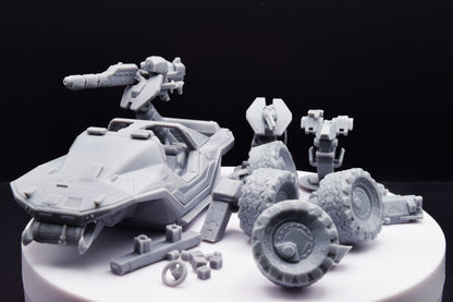 Halo Warthog Chaingun + Gauss + Launcher Miniature - TheSTLSmith - 3D Printed with High Quality Resin for Wargame/Skirmish/D&D