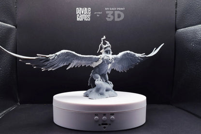 Mage on Eagle - Davale Games - 3D Printed with high quality resin for LOTR/D&D games
