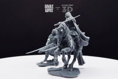 Wölfbane Lord Fellmount Reavers - Foot and Mounted - Davale Games - 3D Printed with high quality resin for LOTR/D&D games
