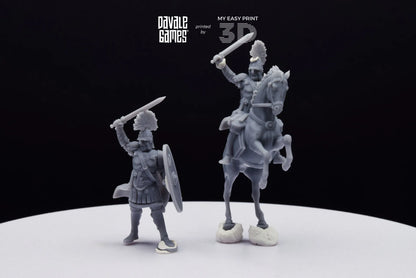 Aetius Roman General - Battle of The Catalaunian Plains - Foot and Mounted - Davale Games - Historical games - 3D Printed high quality resin