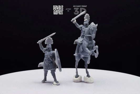 Aetius Roman General - Battle of The Catalaunian Plains - Foot and Mounted - Davale Games - Historical games - 3D Printed high quality resin