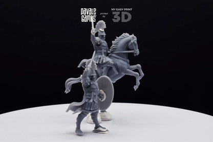 Aetius Roman General - Battle of The Catalaunian Plains - Foot and Mounted - Davale Games - Historical games - 3D Printed high quality resin