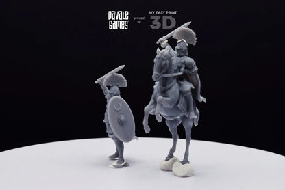 Aetius Roman General - Battle of The Catalaunian Plains - Foot and Mounted - Davale Games - Historical games - 3D Printed high quality resin
