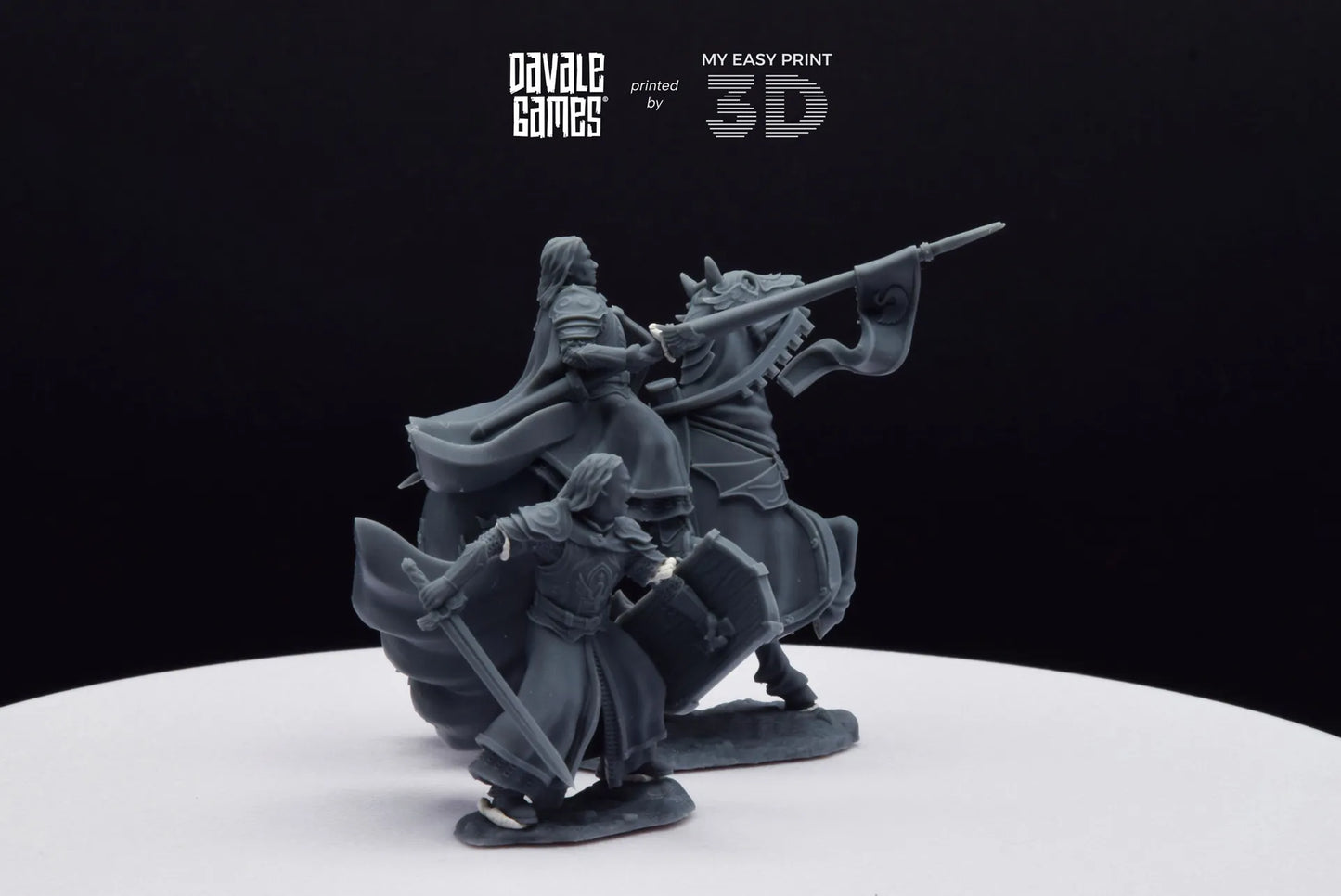 White Swan Amhërel The Prince - Foot and Mounted - Davale Games - 3D Printed with high quality resin for LOTR/D&D games