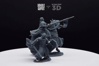 White Swan Amhërel The Prince - Foot and Mounted - Davale Games - 3D Printed with high quality resin for LOTR/D&D games