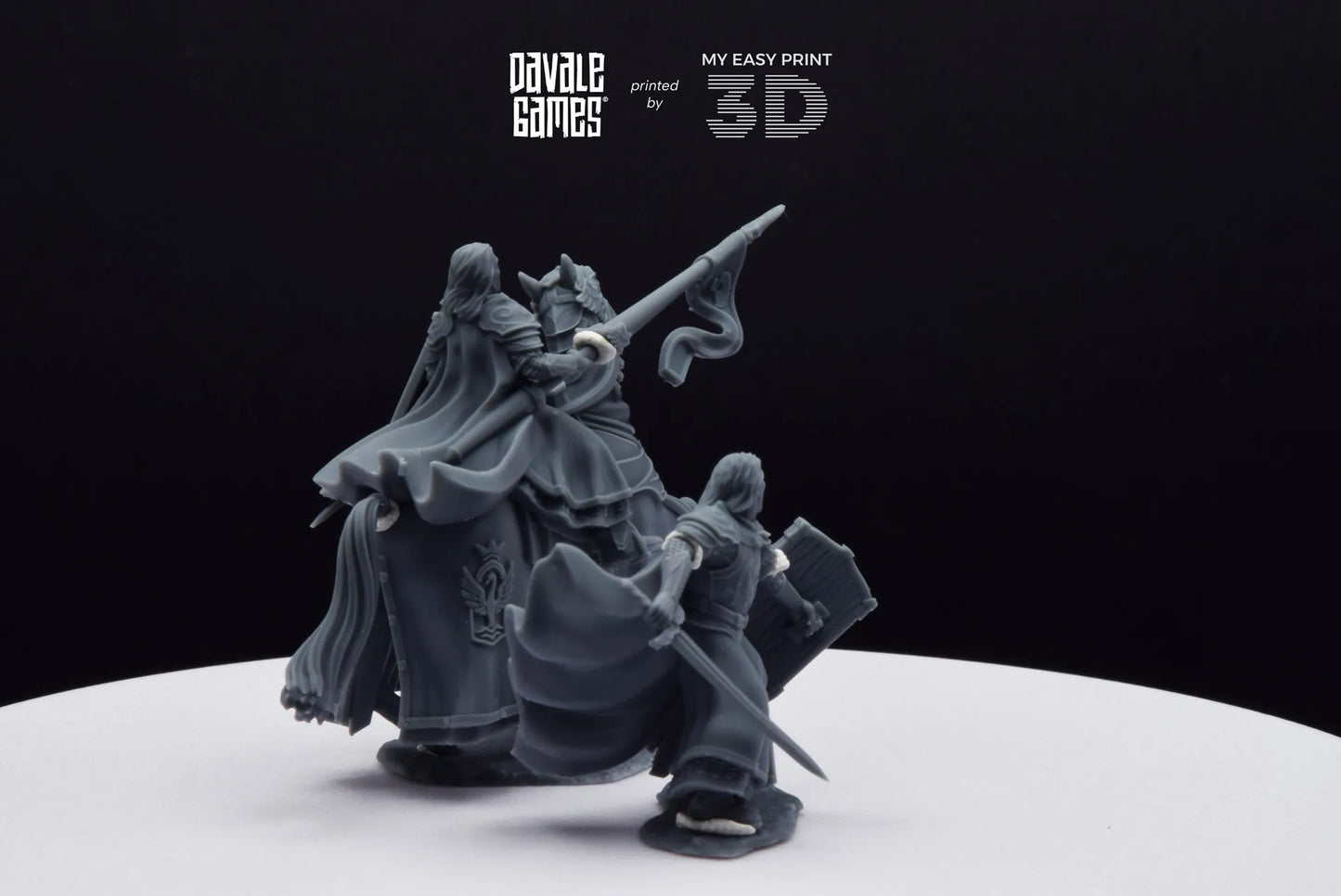 White Swan Amhërel The Prince - Foot and Mounted - Davale Games - 3D Printed with high quality resin for LOTR/D&D games