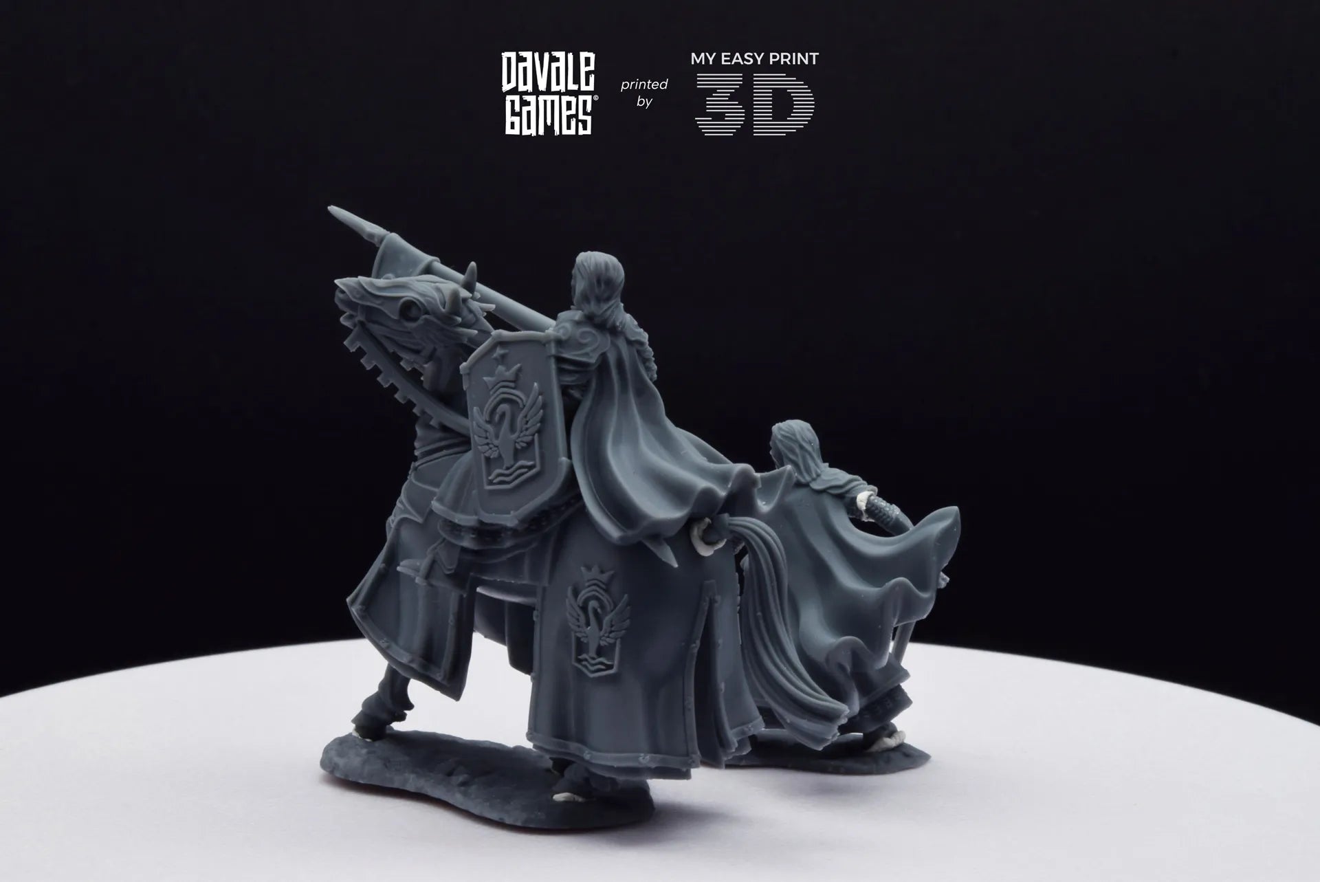 White Swan Amhërel The Prince - Foot and Mounted - Davale Games - 3D Printed with high quality resin for LOTR/D&D games