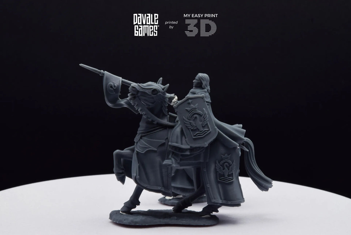 White Swan Amhërel The Prince - Foot and Mounted - Davale Games - 3D Printed with high quality resin for LOTR/D&D games
