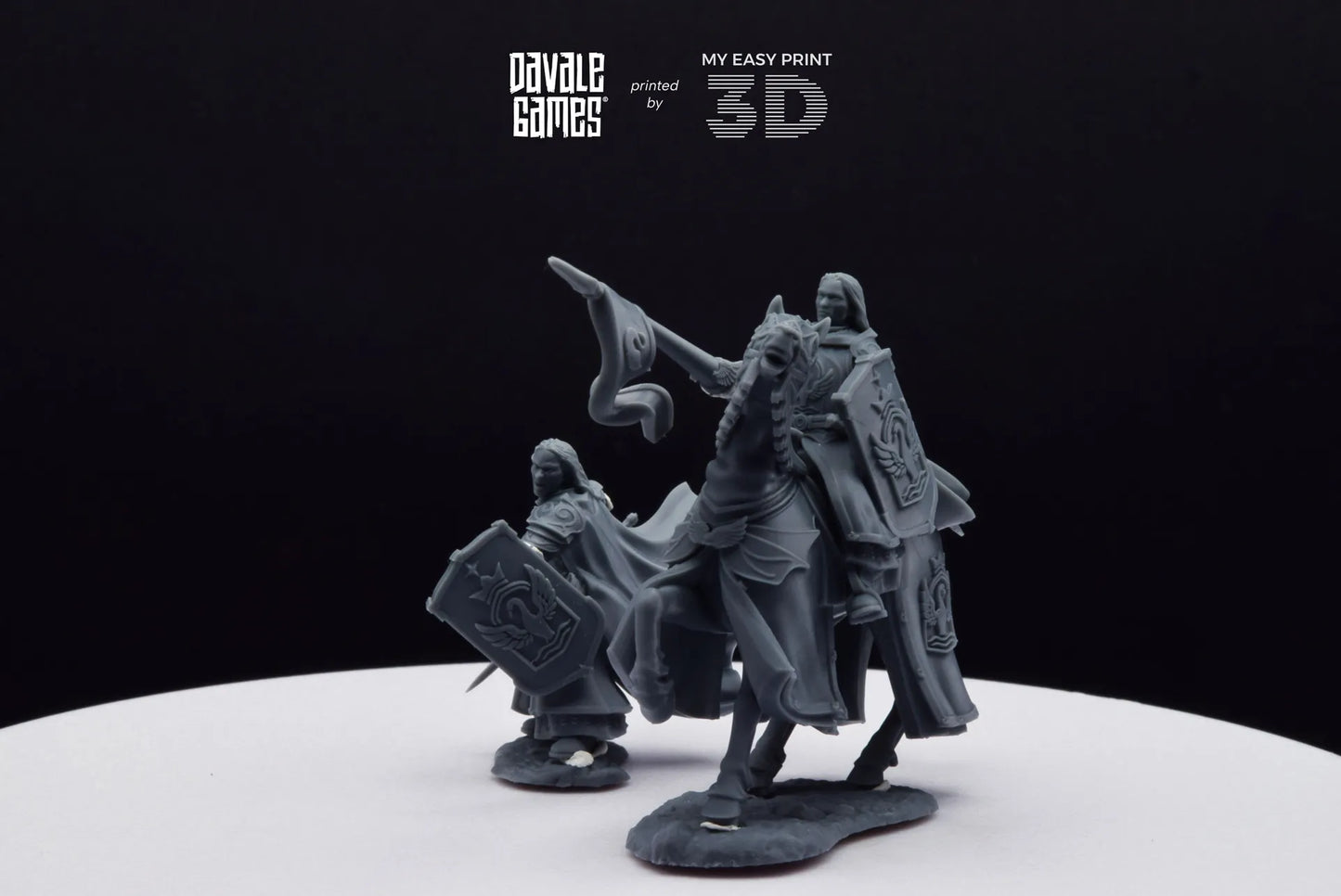 White Swan Amhërel The Prince - Foot and Mounted - Davale Games - 3D Printed with high quality resin for LOTR/D&D games