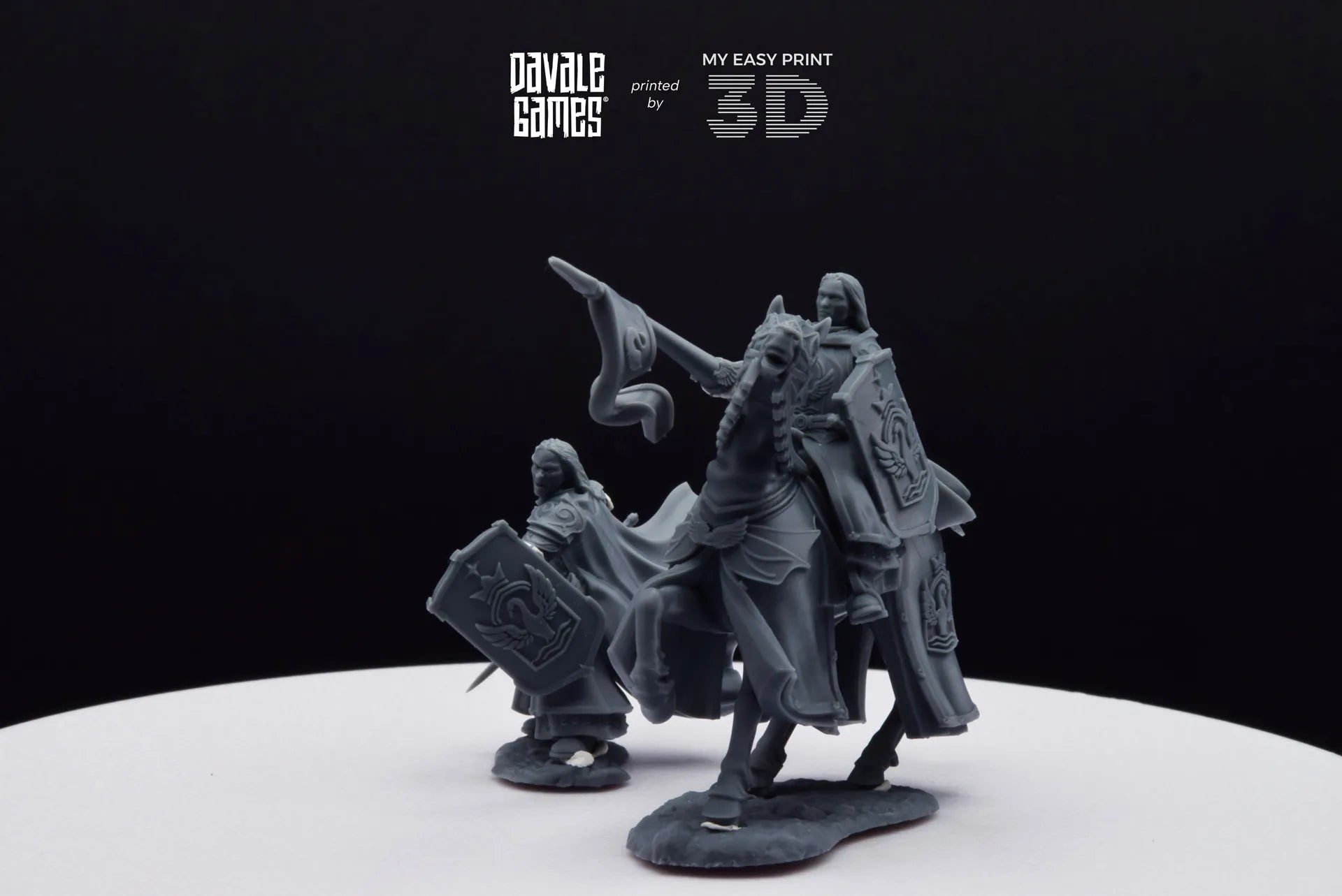 White Swan Amhërel The Prince - Foot and Mounted - Davale Games - 3D Printed with high quality resin for LOTR/D&D games