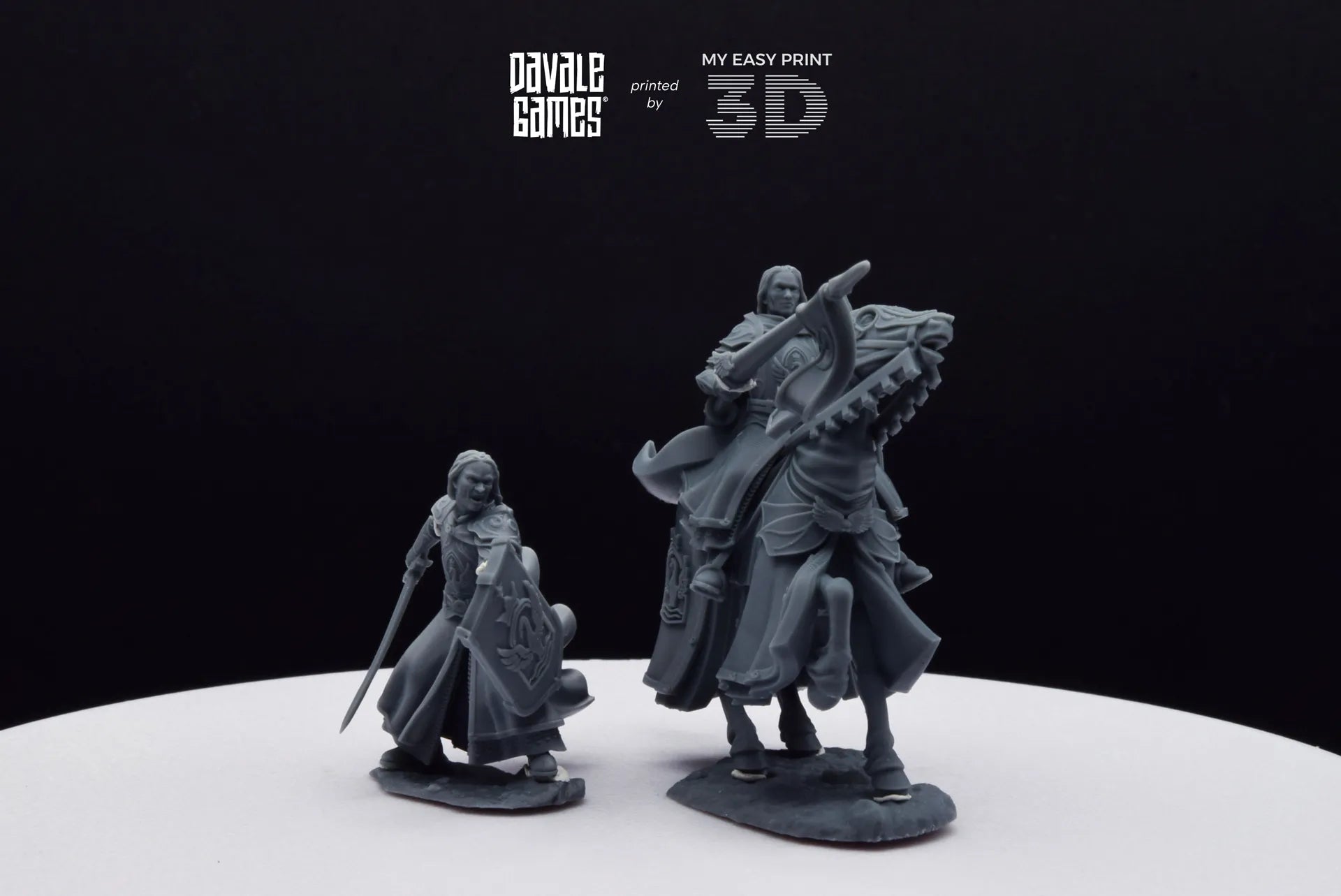 White Swan Amhërel The Prince - Foot and Mounted - Davale Games - 3D Printed with high quality resin for LOTR/D&D games