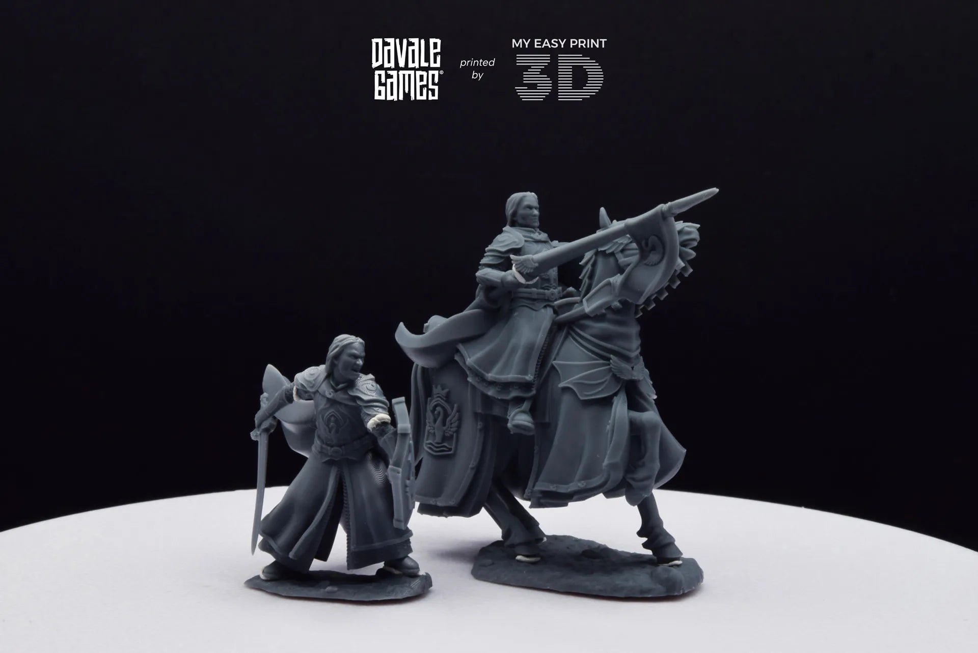 White Swan Amhërel The Prince - Foot and Mounted - Davale Games - 3D Printed with high quality resin for LOTR/D&D games